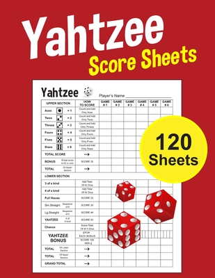 Yahtzee Score Sheets: Large 8.5 x 11 inches 120 Pages yahtzee score cards yahtzee score pads Dice Board Game Vol.1 Cover Image
