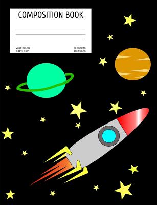Composition Book: Planets; Wide Ruled; 50 Sheets/100 Pages; 7.44 X 9.69 By Atkins Avenue Books Cover Image