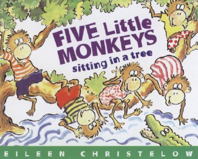 Five Little Monkeys Sitting In A Tree Book & Cd (A Five Little Monkeys Story) Cover Image