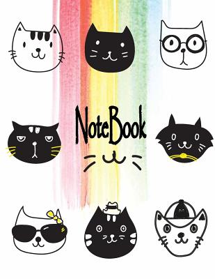 Notebook: Cute cats on rainbow cover and Dot Graph Line Sketch pages, Extra large (8.5 x 11) inches, 110 pages, White paper, Ske By Cutie Cat Cover Image