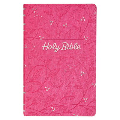 KJV Holy Bible, Gift Edition King James Version, Faux Leather Flexible Cover, Pink Floral Vine Cover Image