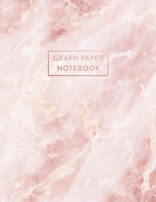 Graph Paper Notebook: Pink Quartz Marble - 8.5 x 11 - 5 x 5 Squares per inch - 100 Quad Ruled Pages - Cute Graph Paper Composition Notebook By Paperlush Press Cover Image