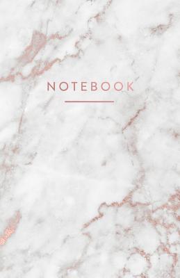 Notebook: White and Gold Marble with Rose Gold Lettering 5.5 X 8.5 - A5 Size Cover Image