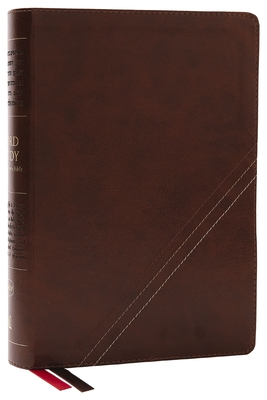 Nkjv, Word Study Reference Bible, Leathersoft, Brown, Red Letter, Thumb Indexed, Comfort Print: 2,000 Keywords That Unlock the Meaning of the Bible Cover Image