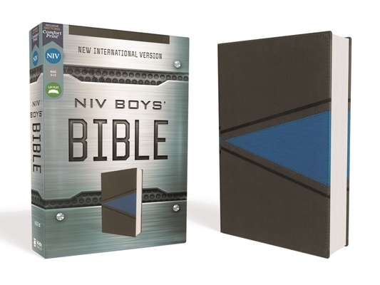 Niv, Boys Bible, Leathersoft, Gray/Blue, Comfort Print By Zondervan Cover Image