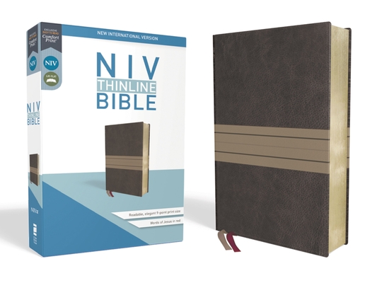 NIV, Thinline Bible, Imitation Leather, Brown, Red Letter Edition Cover Image