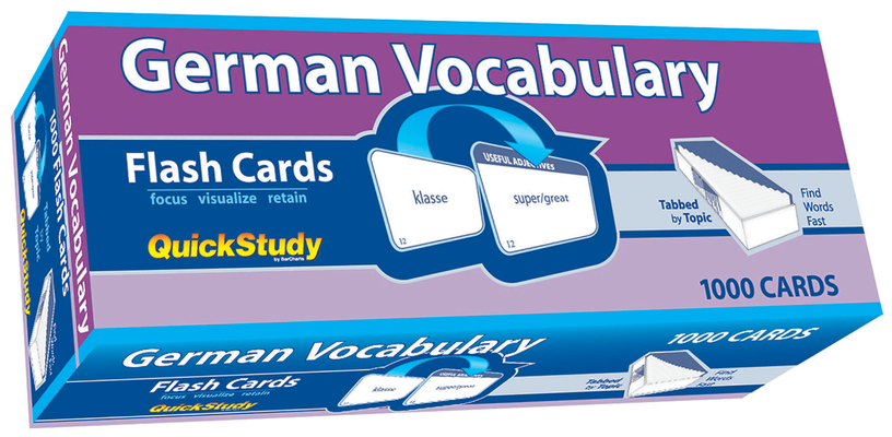 German Vocabulary Flash Cards - 1000 Cards: A Quickstudy Reference Tool By Liliane Arnet Cover Image