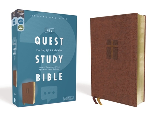Niv, Quest Study Bible, Leathersoft, Brown, Comfort Print: The Only Q and A Study Bible By Christianity Today Intl (Editor), Zondervan Cover Image