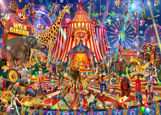 Brain Tree - Wild Circus 1000 Pieces Jigsaw Puzzle for Adults: With Droplet Technology for Anti Glare & Soft Touch Cover Image