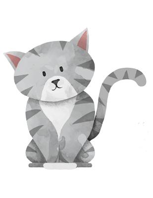 Notebook: Cute Grey Cat, Notebook For Teens, Large Size - Letter, Wide Ruled By Pinkcrushed Notebooks Cover Image