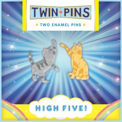 High Five Twin Pins: Two Enamel Pins (Cat Pins, Cat Decorations, Cat Gifts for Cat Lovers, Cat Accessories)