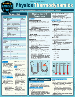 Physics - Thermodynamics: A Quickstudy Laminated Reference Guide Cover Image
