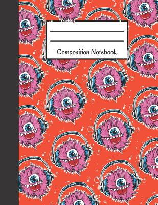 Composition Notebook: 120 Pages, Large Back to School Notebook Orange / Purple Monster Design (8.5 X 11) Cover Image