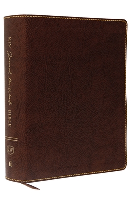 KJV, Journal the Word Bible, Large Print, Bonded Leather, Brown, Red Letter Edition: Reflect, Journal, or Create Art Next to Your Favorite Verses By Thomas Nelson Cover Image