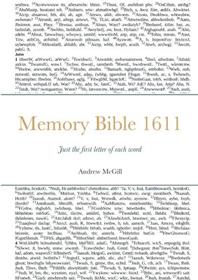 Memory Bible 1611: Just the first letter of each word Cover Image