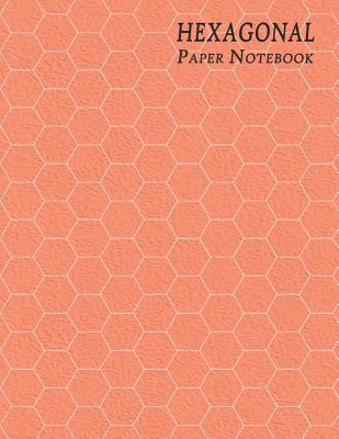 Hexagonal Paper Notebook: Large 1/2 Inch Hexes Graph - Textured Orange By Purple Dot Cover Image