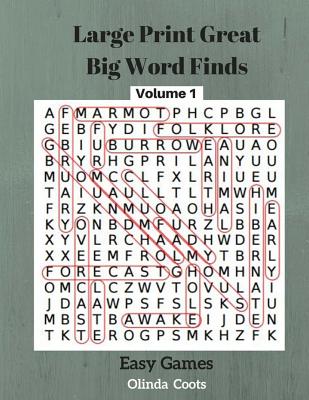 Large Print Great Big Word Finds Easy Games Volume1: 365 Words Puzzles Word Finds Brain Games