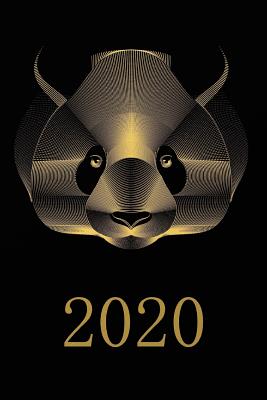 2020: Agenda semainier 2020 - Calendrier des semaines 2020 - Turquoise pointillé - Design du panda en or noir Cover Image