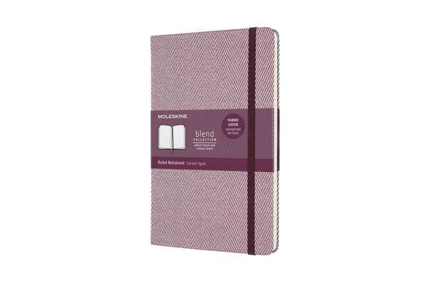 Moleskine Blend Limited Collection Notebook, Large, Ruled, Herringbone Purple (5 x 8.25) Cover Image