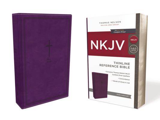 NKJV, Thinline Reference Bible, Imitation Leather, Purple, Red Letter Edition, Comfort Print Cover Image