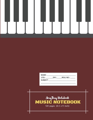 Music Notebook - AmyTmy Notebook -120 pages - 8.5 x 11 inch - Matte Cover By Amrita Gupta (Illustrator), Amytmy Publications Cover Image