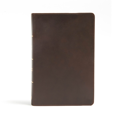 CSB Giant Print Reference Bible, Brown Genuine Leather Cover Image