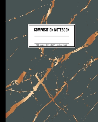 Composition Notebook: 100 Page College Ruled Dark Marble Print Notebook By Marble Writing Books Cover Image