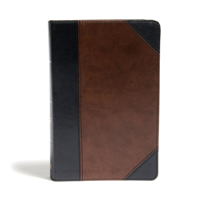 CSB Large Print Personal Size Reference Bible, Black/Brown LeatherTouch Cover Image