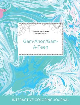 Adult Coloring Journal: Gam-Anon/Gam-A-Teen (Safari Illustrations, Turquoise Marble) Cover Image