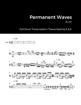 Rush - Permanent Waves: Full Drum Transcription Cover Image