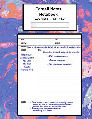 Cornell Notes Notebook: Note Taking System, For Students, Writers, Meetings, Lectures Large Size 8.5 x 11 (21.59 x 27.94 cm), Durable Matte Ma Cover Image