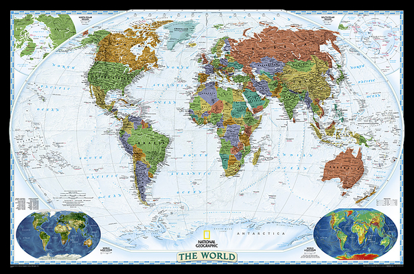 National Geographic World Wall Map - Decorator (46 X 30.5 In) (National Geographic Reference Map)