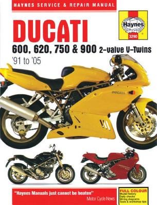 Ducati 600, 620, 750 & 900 2-valve V-Twins '91 to '05 (Haynes Service & Repair Manual) Cover Image
