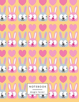 Notebook magic lover: Cute bunny on yellow cover and Dot Graph Line Sketch pages, Extra large (8.5 x 11) inches, 110 pages, White paper, Ske Cover Image