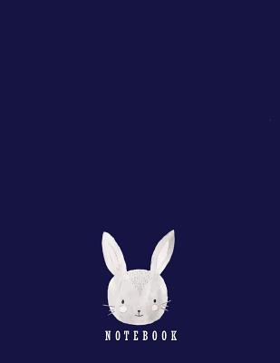 Notebook: Cute bunny on dark blue cover and Dot Graph Line Sketch pages, Extra large (8.5 x 11) inches, 110 pages, White paper, By Magic Lover Cover Image