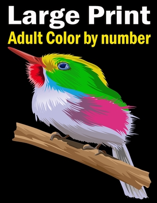 Large Print Adult Color by number: Large Print Birds, Flowers