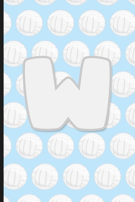 W: Vollyball Monogram Initial Letter W Notebook - 6
