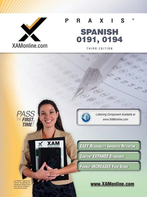 Praxis Spanish 0191, 0194 Teacher Certification Test Prep Study Guide Cover Image
