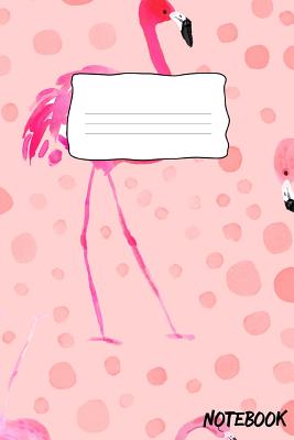Notebook: 110 Dot Grid Pages (Cute Pink Flamingo Polka Dots Pattern) Cover Image
