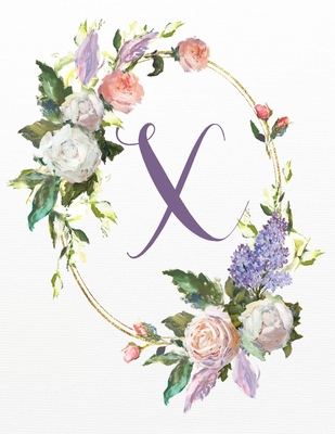 X: White Pink Floral 3-Year Monthly Calendar 2020-2022 (White Pink Floral Alphabet Series - Letter X #24)