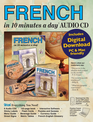 French in 10 Minutes a Day Book + Audio: Language Course for Beginning and Advanced Study. Includes Workbook, Flash Cards, Sticky Labels, Menu Guide,
