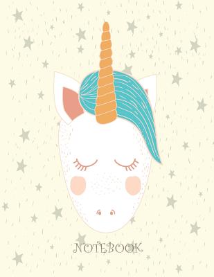 Notebook: Cute unicorn on cream star cover and Dot Graph Line Sketch pages, Extra large (8.5 x 11) inches, 110 pages, White pape Cover Image