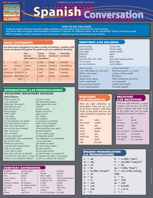 Spanish Conversation: A Quickstudy Laminated Reference Guide (Quick Study: Academic)