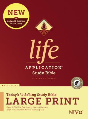 NIV Life Application Study Bible, Third Edition, Large Print (Red Letter, Hardcover, Indexed) Cover Image