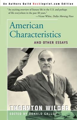American Characteristics and Other Essays Cover