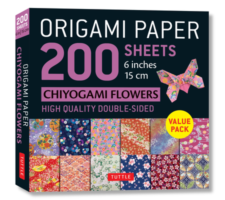 Origami Paper 200 Sheets Chiyogami Flowers 6 (15 CM): Tuttle Origami Paper: Double Sided Origami Sheets Printed with 12 Different Designs (Instruction By Tuttle Studio (Editor) Cover Image