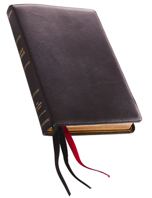 NKJV, Thinline Reference Bible, Large Print, Premium Leather, Black, Sterling Edition, Comfort Print By Thomas Nelson Cover Image