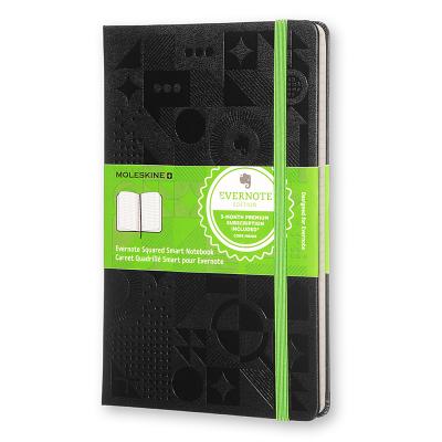 Moleskine Evernote Smart Notebook Large Squared Black Hard Cover Image