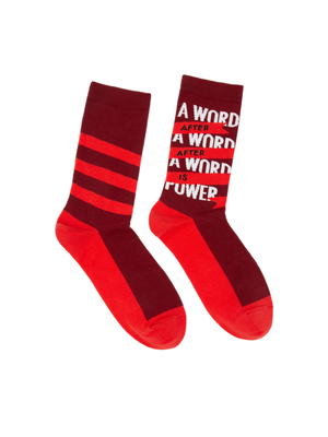Margaret Atwood: A Word is Power Socks - Small By Out of Print Cover Image