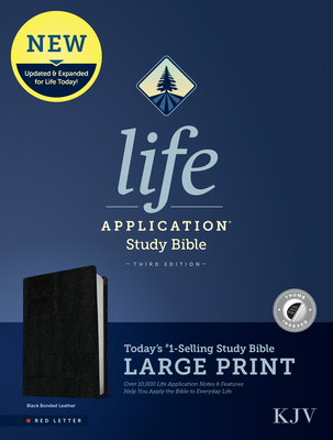 KJV Life Application Study Bible, Third Edition, Large Print (Bonded Leather, Black, Indexed, Red Letter) Cover Image